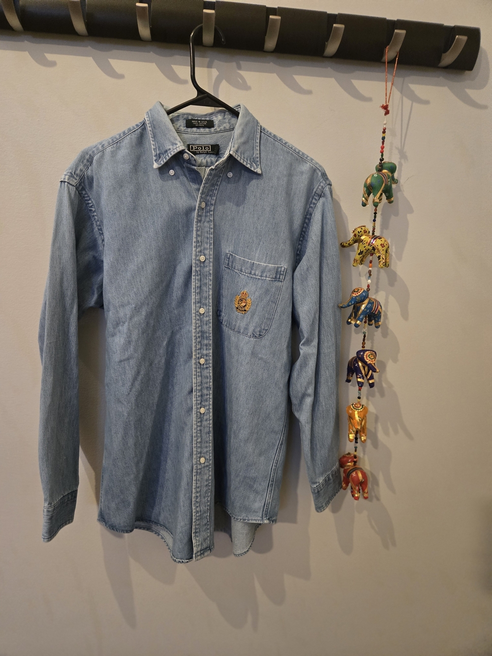 Polo by Ralph Lauren Light Blue Denim Button-Down Shirt with Pocket Crest